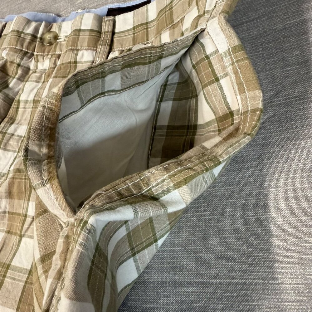 Black Brown 1826 Men's Plaid Cotton Shorts Size 36 Summer Golfing Leisure Play - Picture 13 of 16